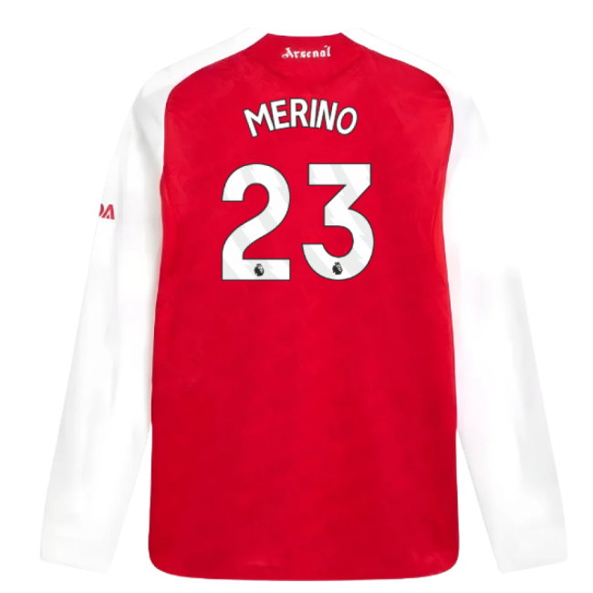 2025-2026 Arsenal Authentic Long Sleeve Home Shirt (Merino 23)-SoccerKits Hub | Buy Soccer Jerseys Online